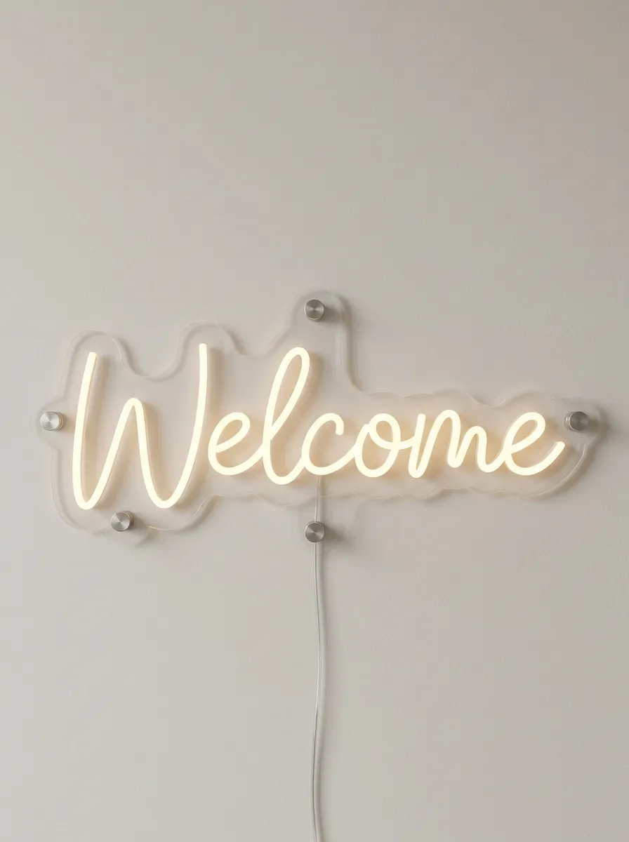 Travel Cursive Script Welcome Neon Sign
