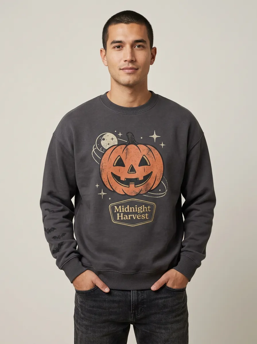 Men's Halloween Midnight Harvest Pumpkin Sweatshirt
