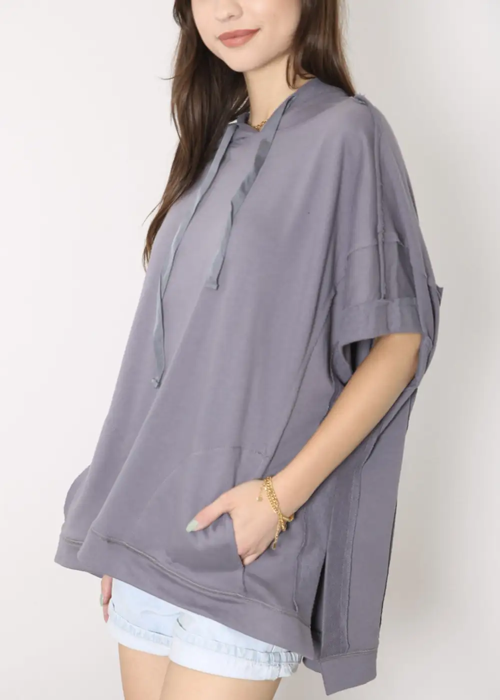 Relaxed Everyday Short-Sleeve Hoodie