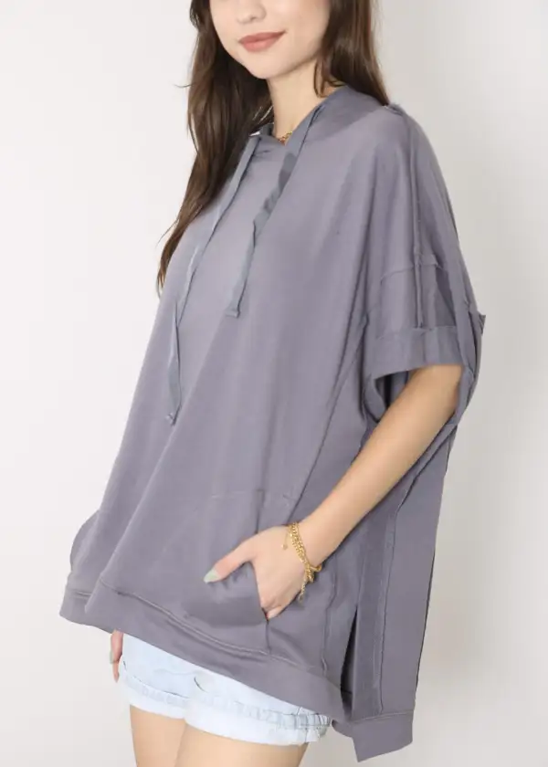Relaxed Everyday Short-Sleeve Hoodie