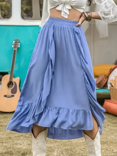 High Waist Ruffle Dropship Skirt