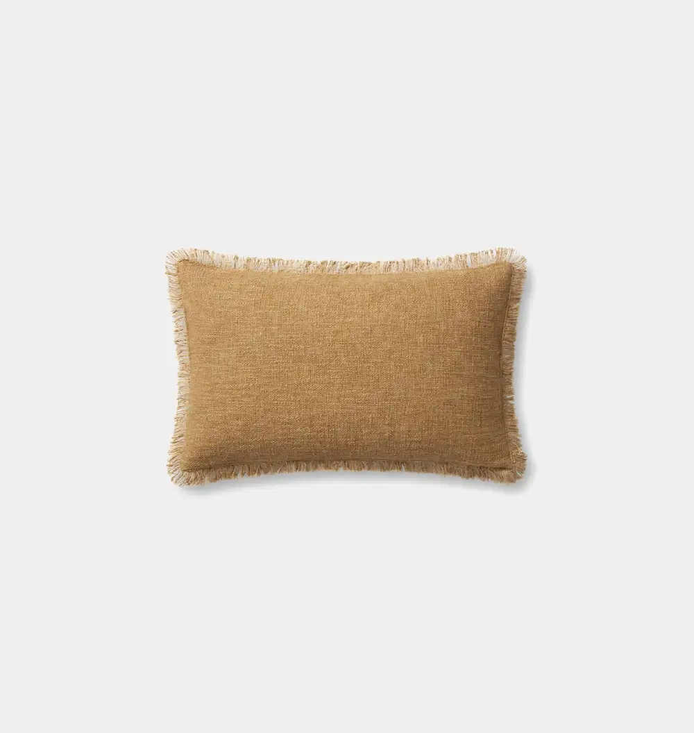 Gold Woven Pattern Lumbar Sofa Throw Pillow