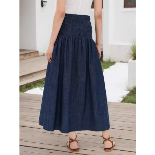 Everyday Elastic Waist Midi Skirt