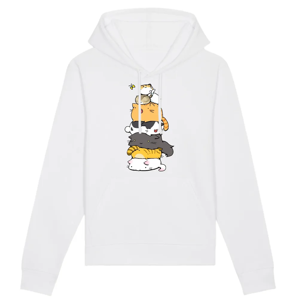 Stacked Cat Graphic Pullover Hoodie
