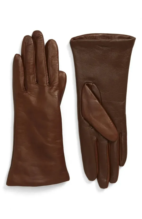 Lined Leather Touchscreen Gloves