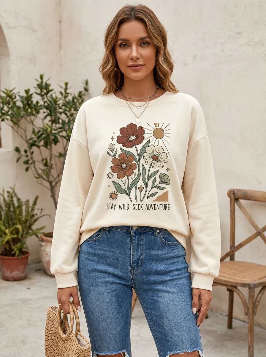 Nature Lover Wildflower Sun Sweatshirt