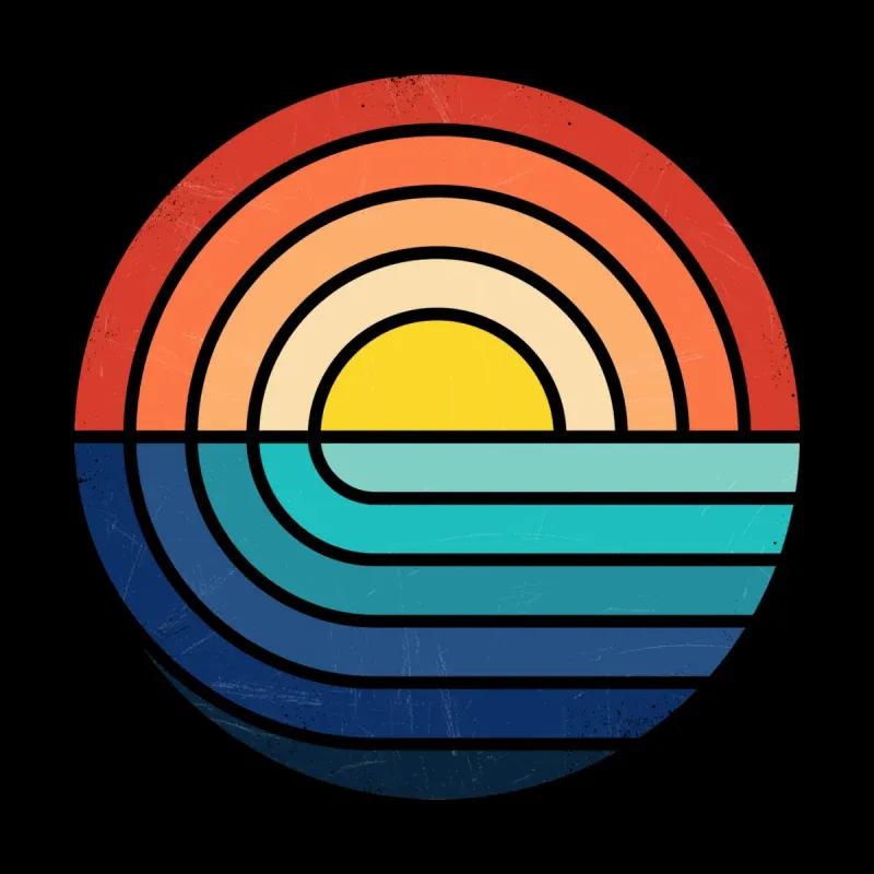 Men's Rainbow Print Circular Pattern Top