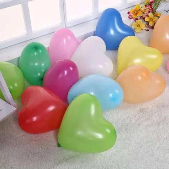 Heart Shape Multicolour Balloons- 30 Pcs