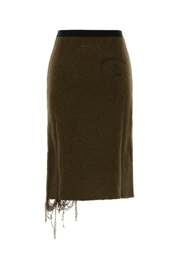 Wool-Blend Wool Skirt