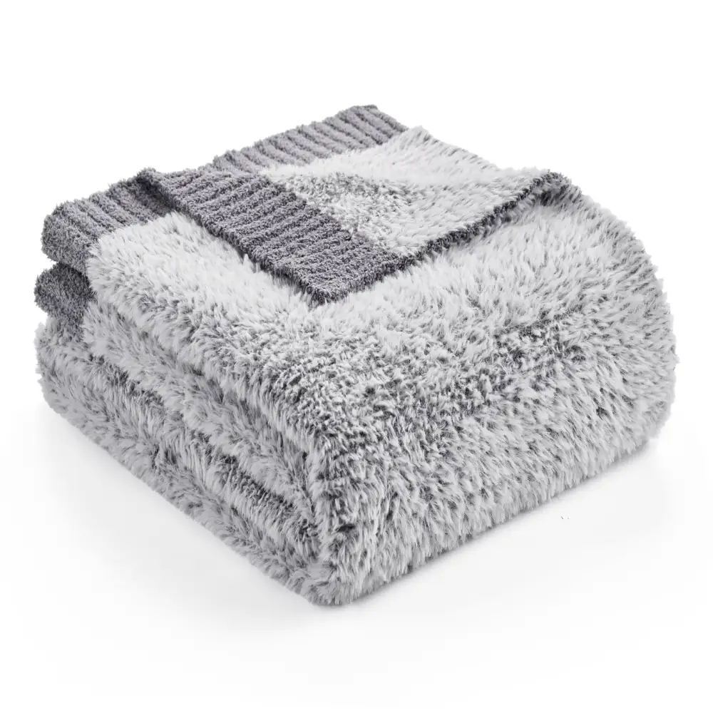 Furry-Yarn Throw Blanket