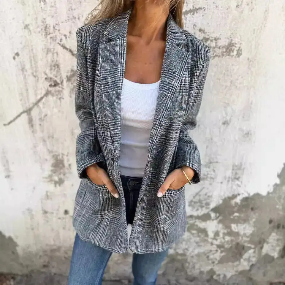 Check Patterned Tailored Blazer