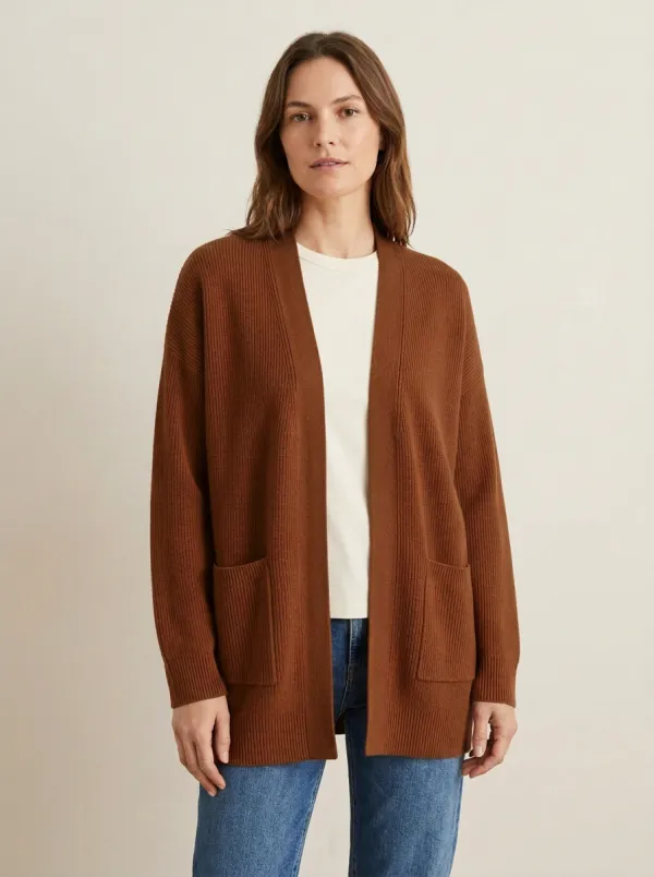 Everyday Ribbed-Knit Knit Cardigan