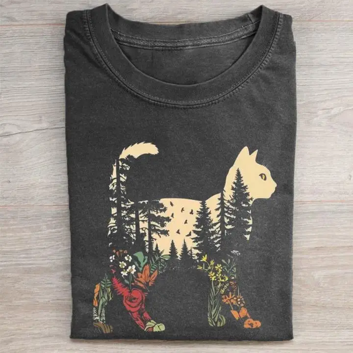 Boho Cat Plants Tee