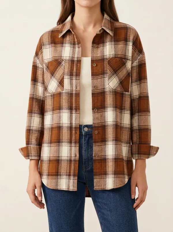Soft Plaid Plaid Long-Sleeve Shirt