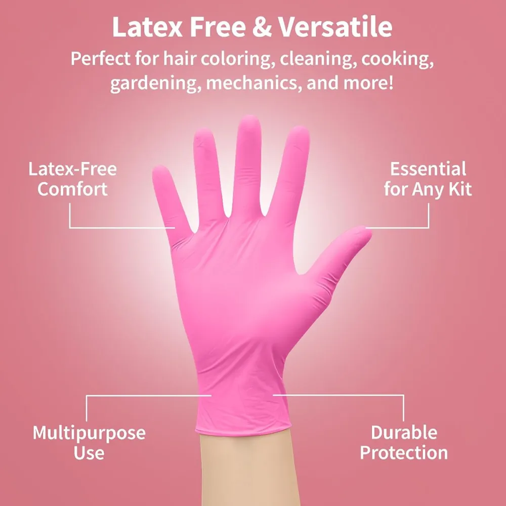 Multipurpose Pink Disposable Gloves