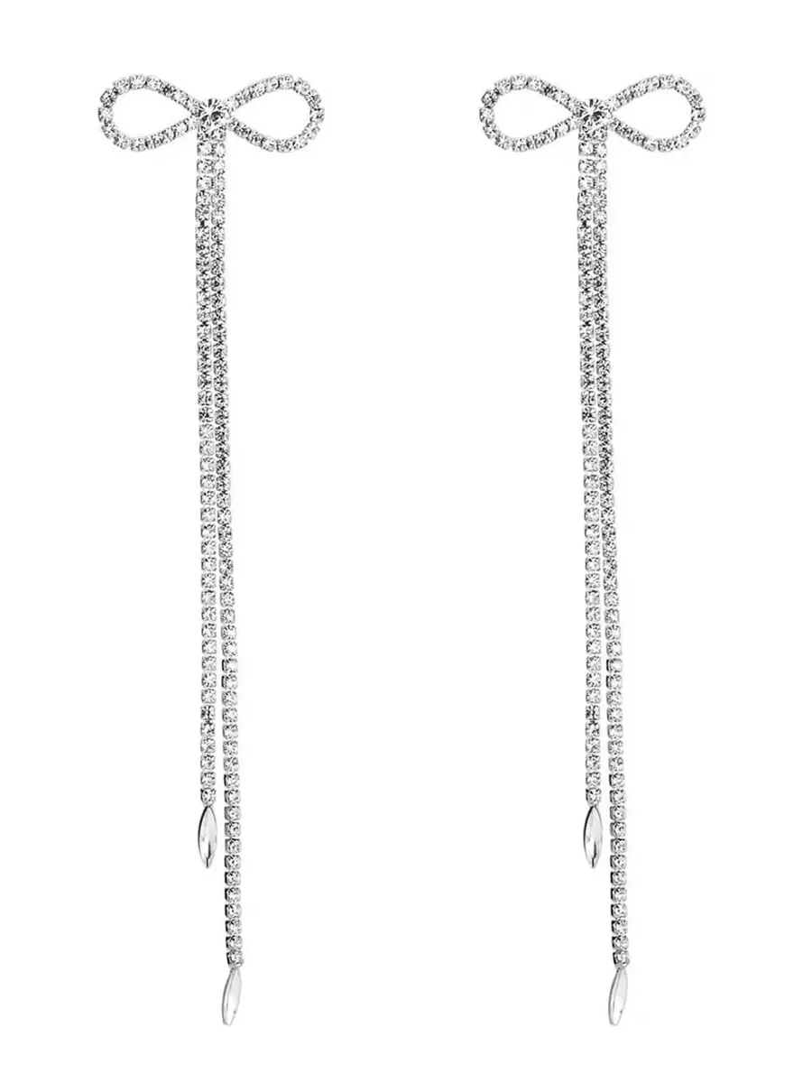 Paulina Bow Long Chain Earrings
