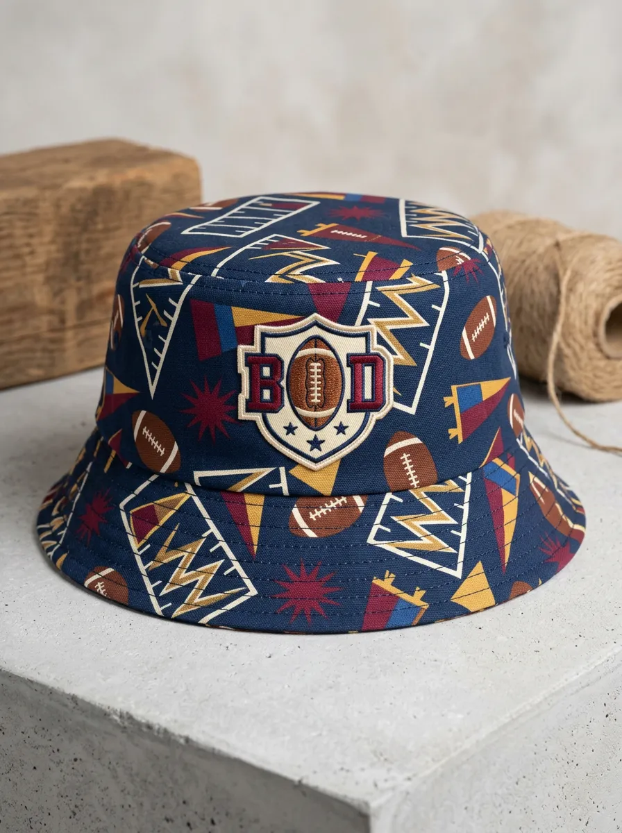 Men's American Football Fan BOD Shield Printed Bucket Hat