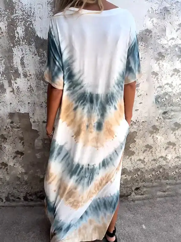 Dyed Neck Maxi Dress
