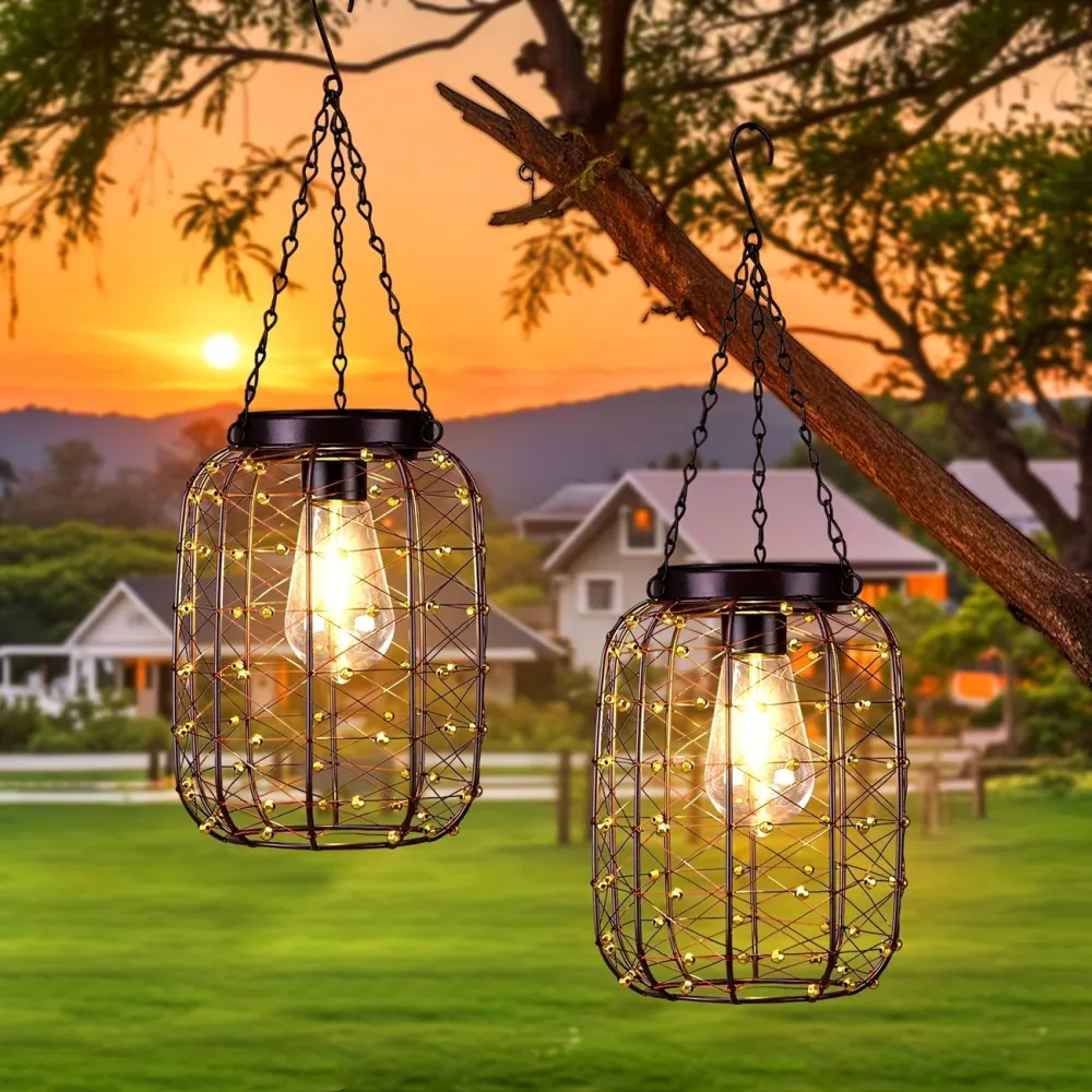 1 Pcs Retro Solar Garden Lantern Light