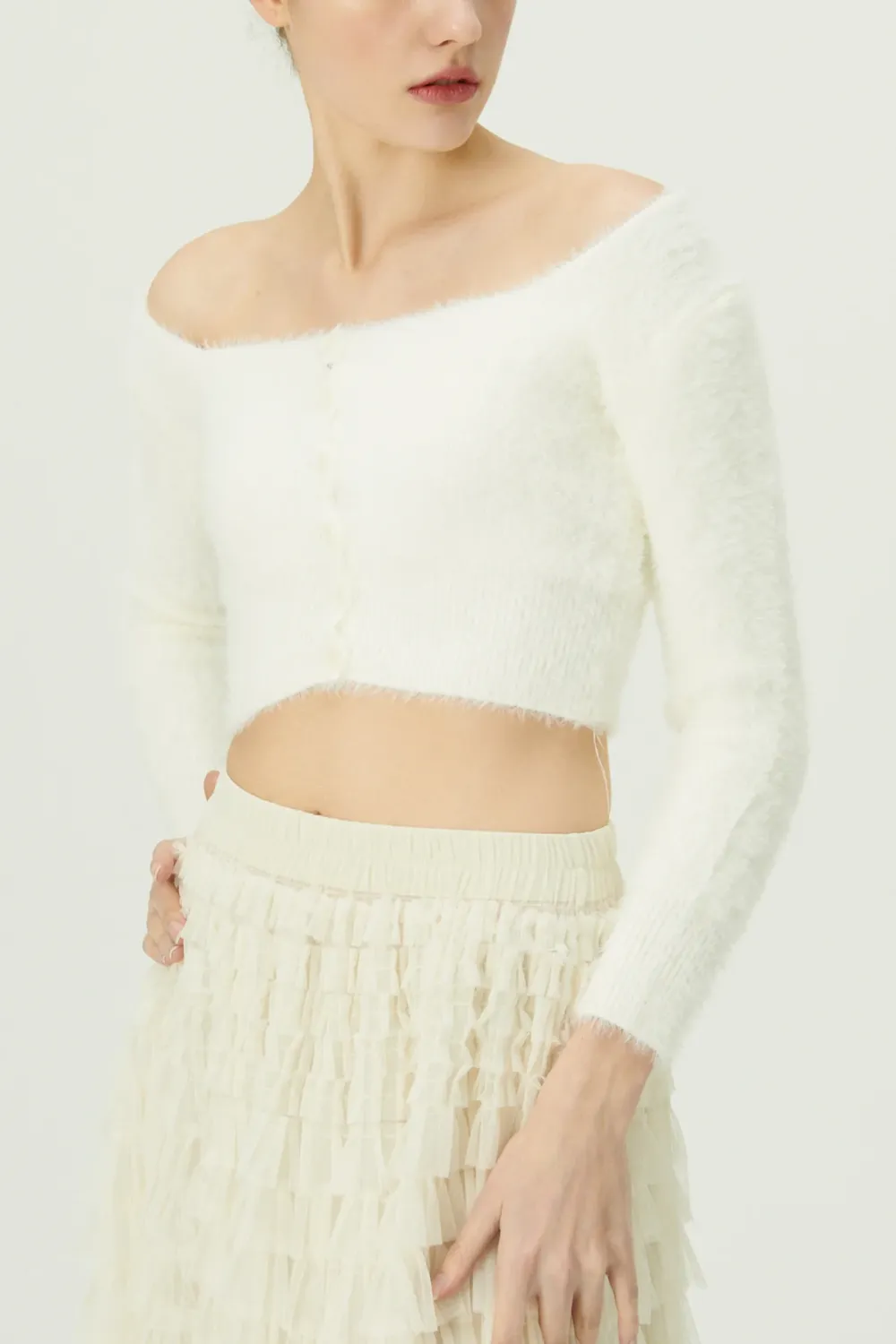 Fuzzy Crop Cardigan