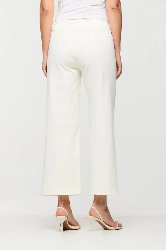 Cotton Wide Leg Cropped Pants