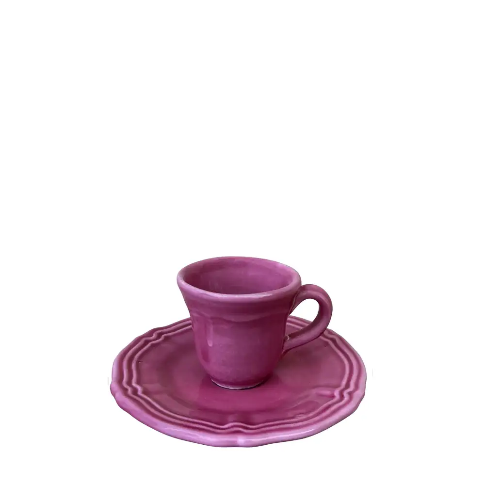 Hand-Painted Ceramic Espresso Cup With Saucer