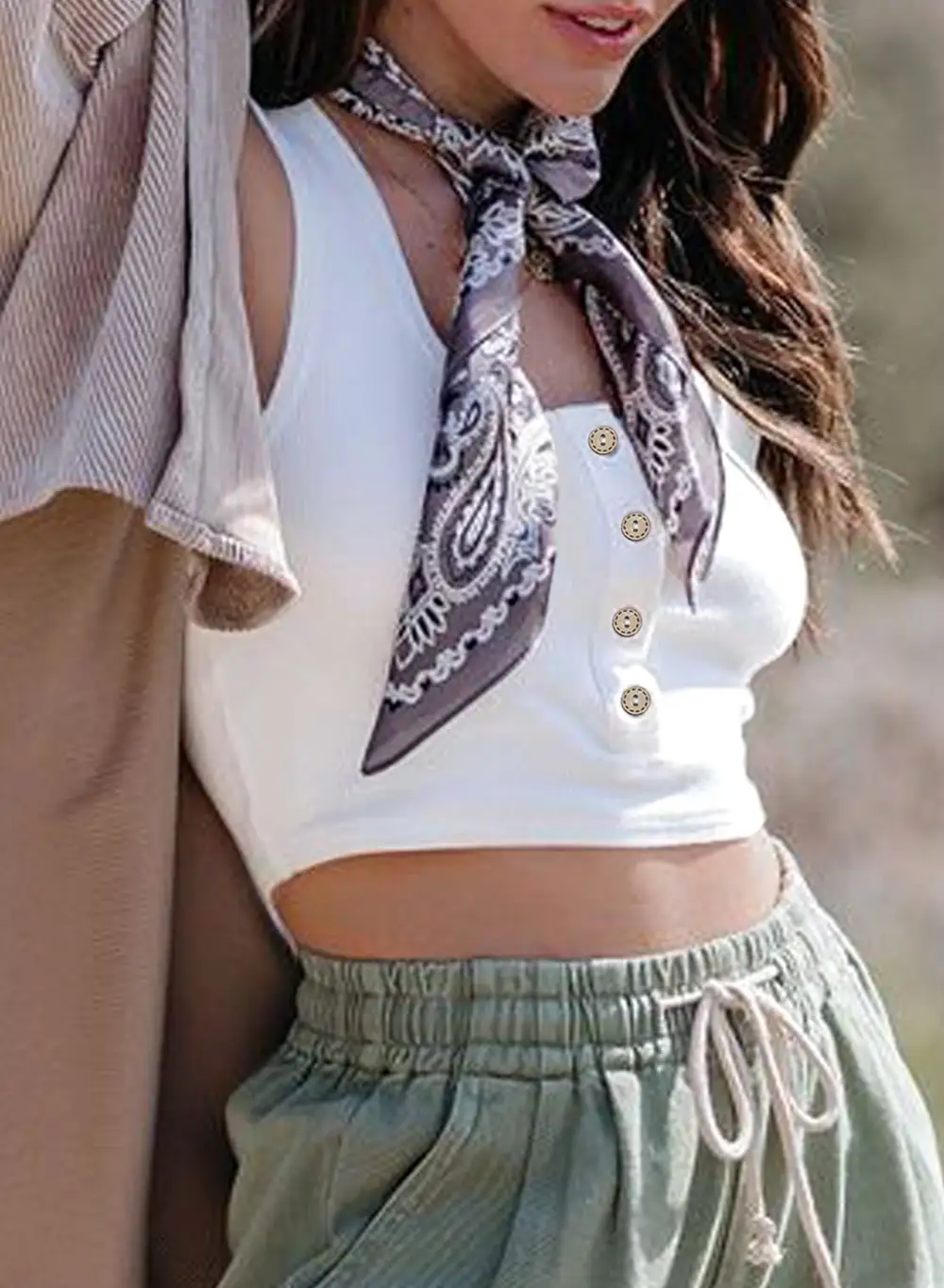 Breasted Short Tank Top