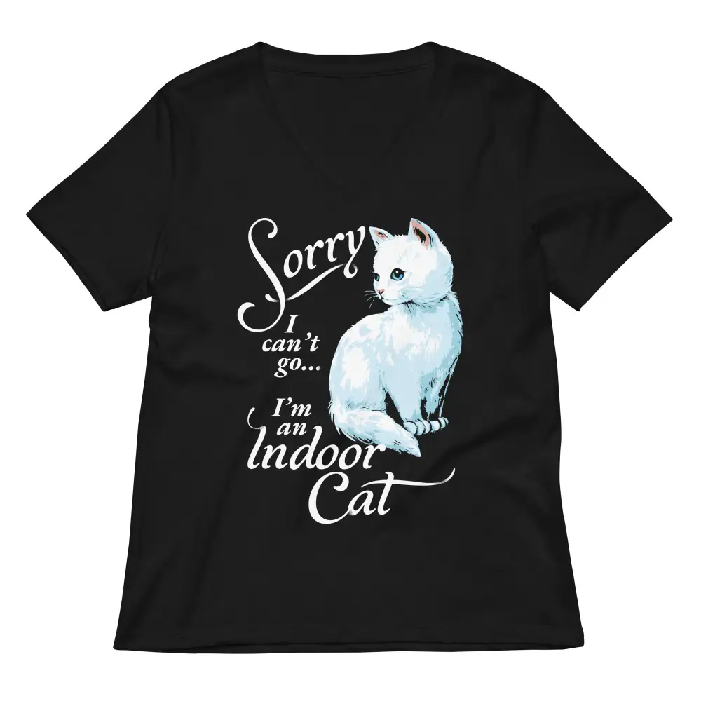 Indoor Cat V Neck Tee