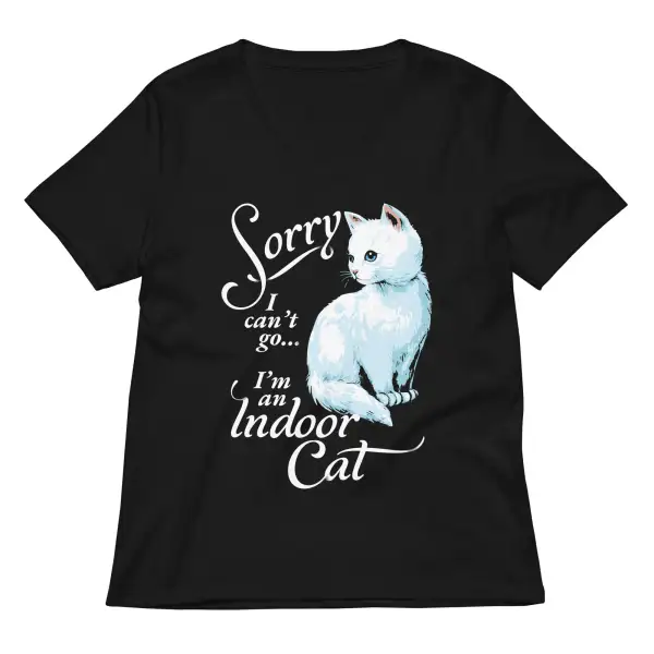 Indoor Cat V Neck Tee