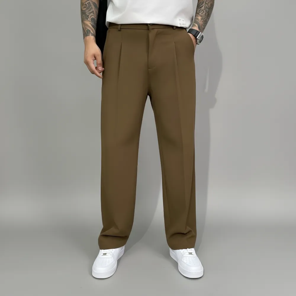 High Rise Straight Tailored Trousers