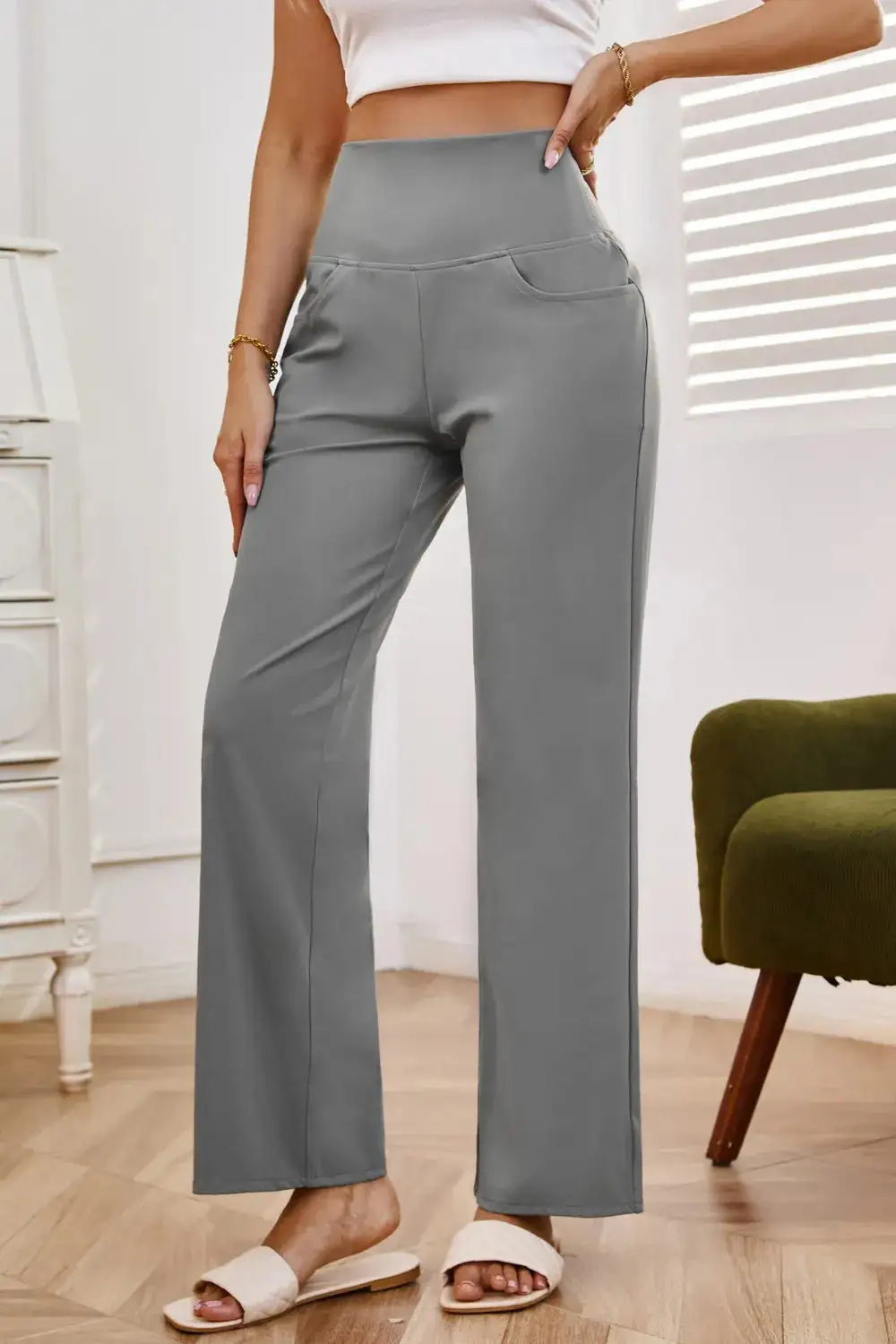 Modern High Waist Wide Leg Pants