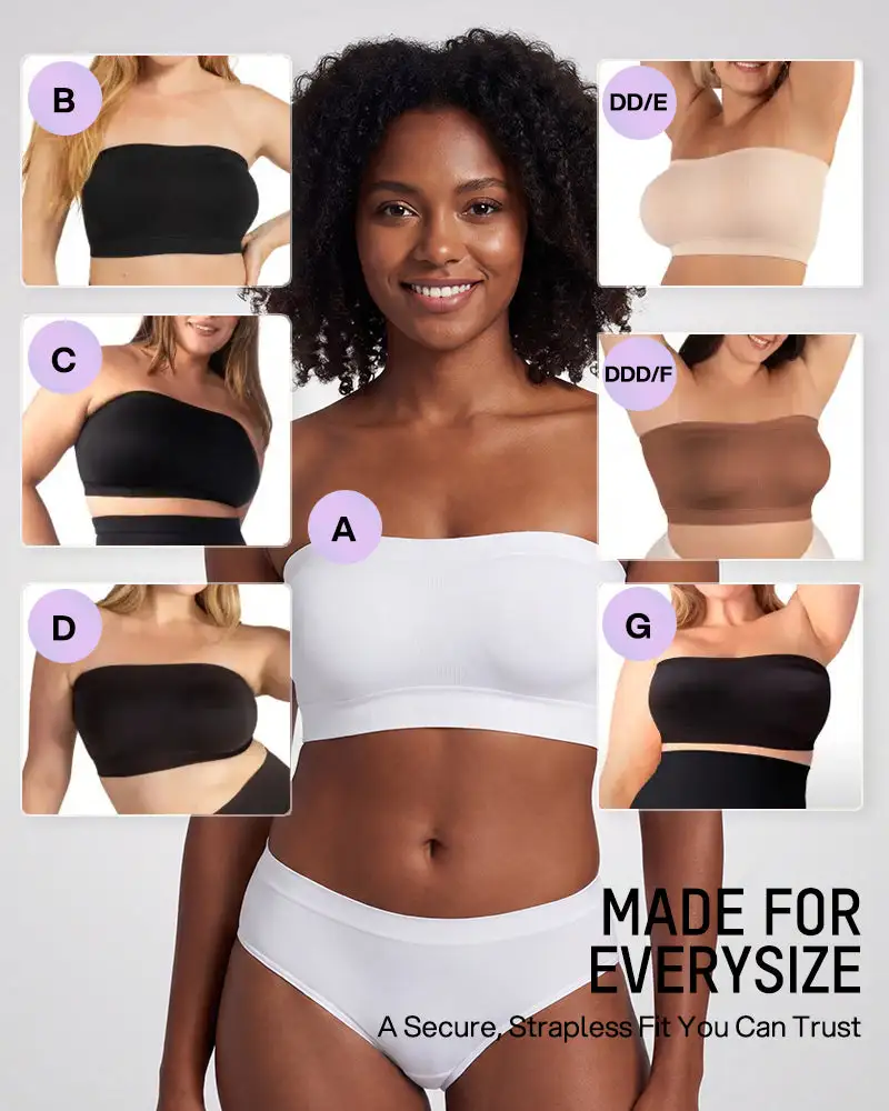Stay‑Put Wireless Seamless Bandeau Bra