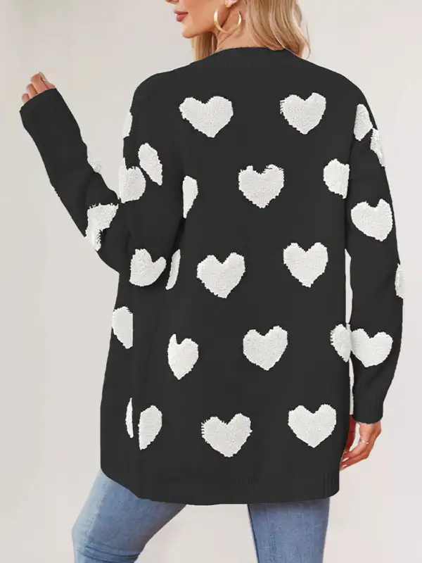 V-Neck Knit Pocketed Cardigan