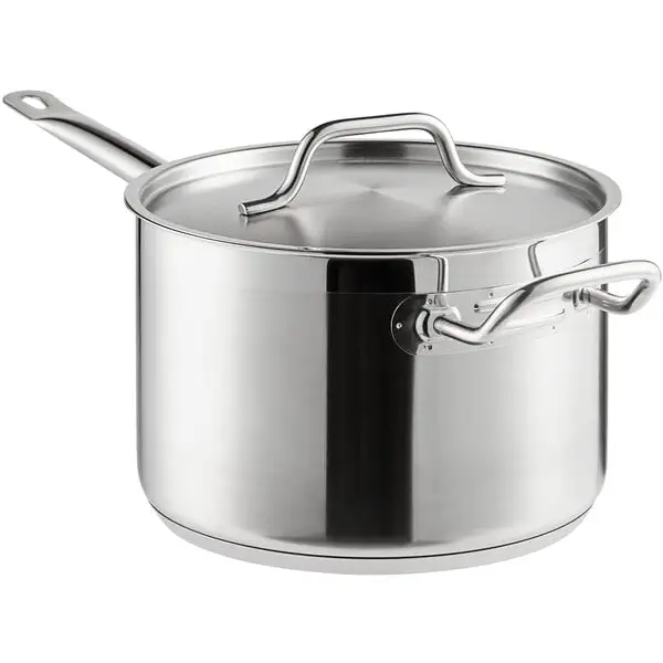 Standard Stainless Steel Sauce Pan with Aluminum Clad Bottom and Cover