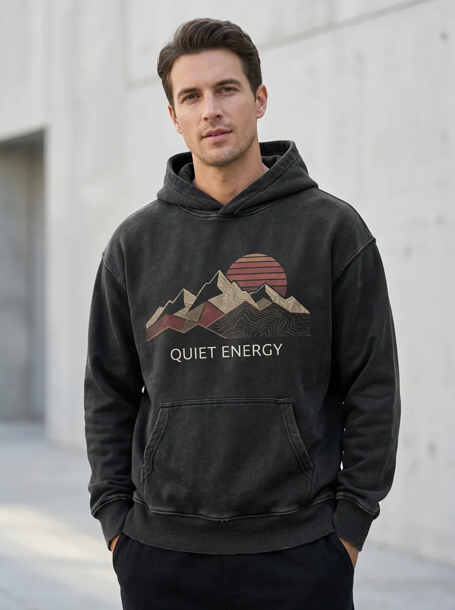 Relaxed Nature Quiet Energy Mountain Sunset Hoodie