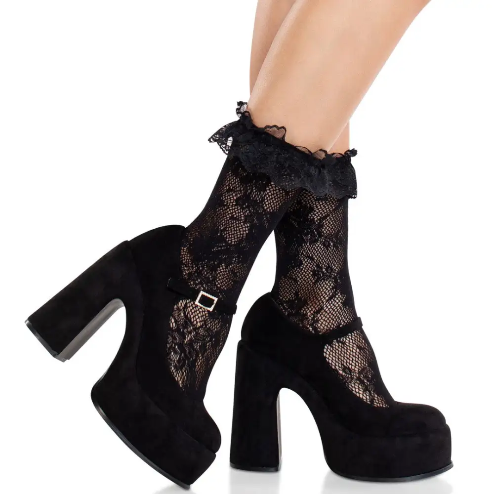 Floral Lace Ruffle Ankle Socks