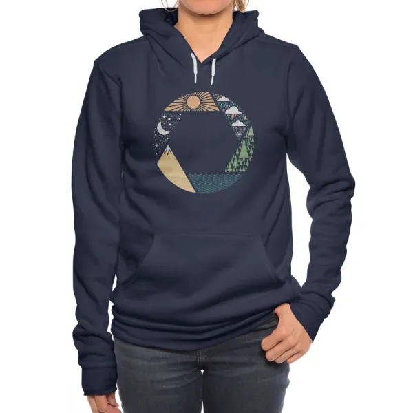 Circle Nature Scene Hoodie, Artistic Casual Pick