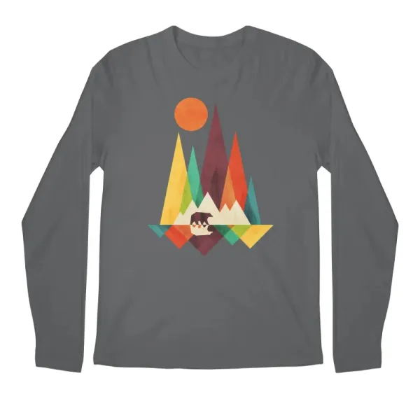 Men's Creative Pattern Round-Neck Long-Sleeved T-Shirt