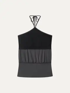 Halter Ruched Hem Bra Top