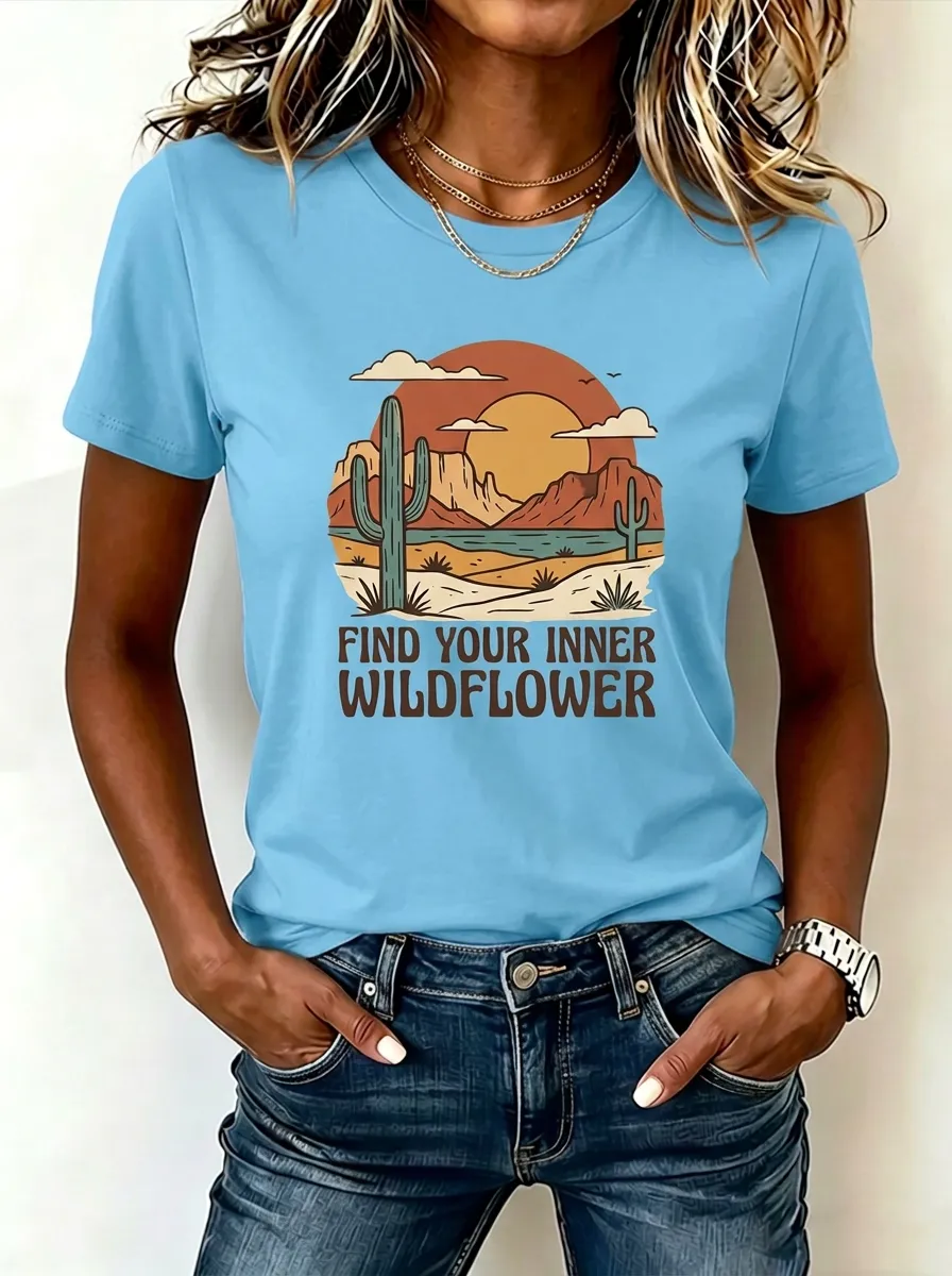 Desert Nature Lover Cactus Sunset T-Shirt