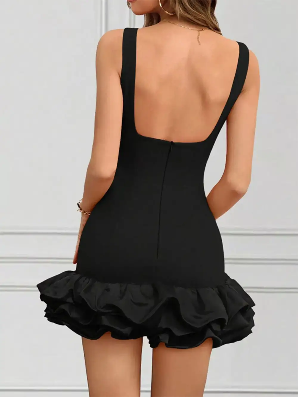 Ruffled Sleeveless Mini Dress