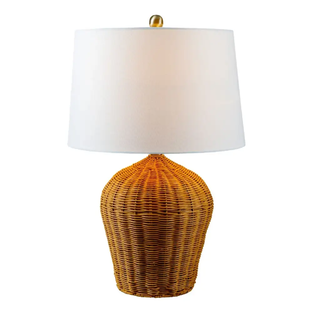 Rattan Linen Table Lamp