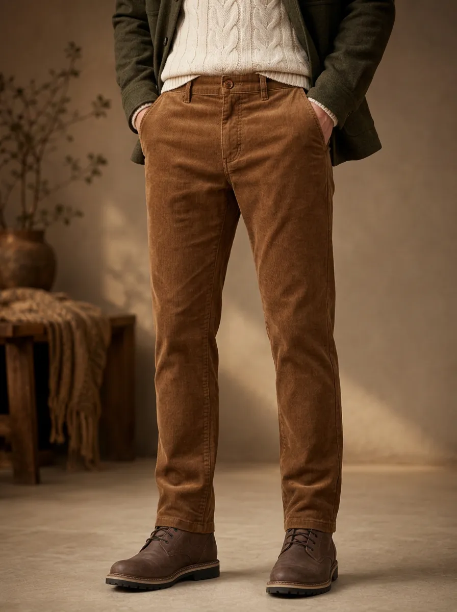 Men's Autumn Winter Soft Corduroy Pants