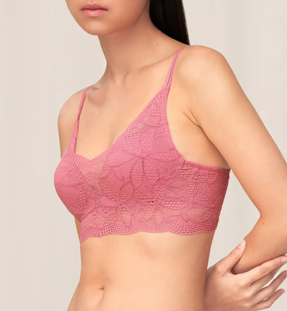 Women's Non-Wired Deep-V Push-Up Lace Seamless Bra