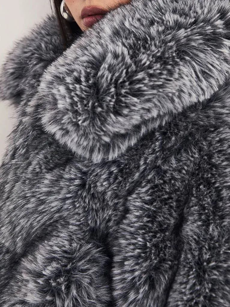 Women's Vintage Fuzzy Textured Cropped Jacket