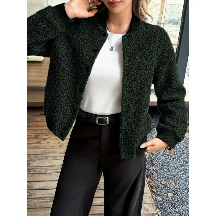 Snap Down Dropped Shoulder Jacket