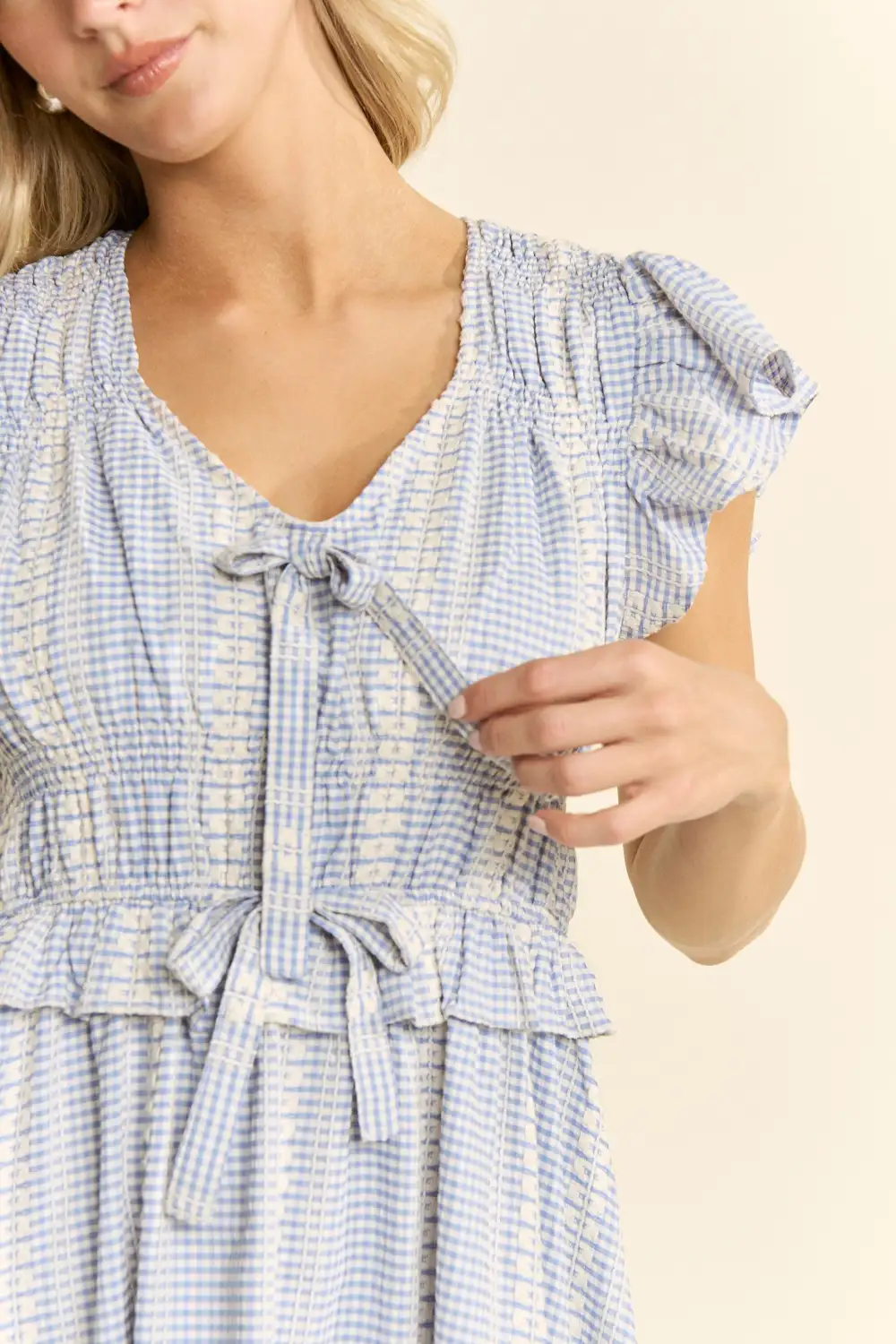 Smocked Tiered Ruffle Detail Dress