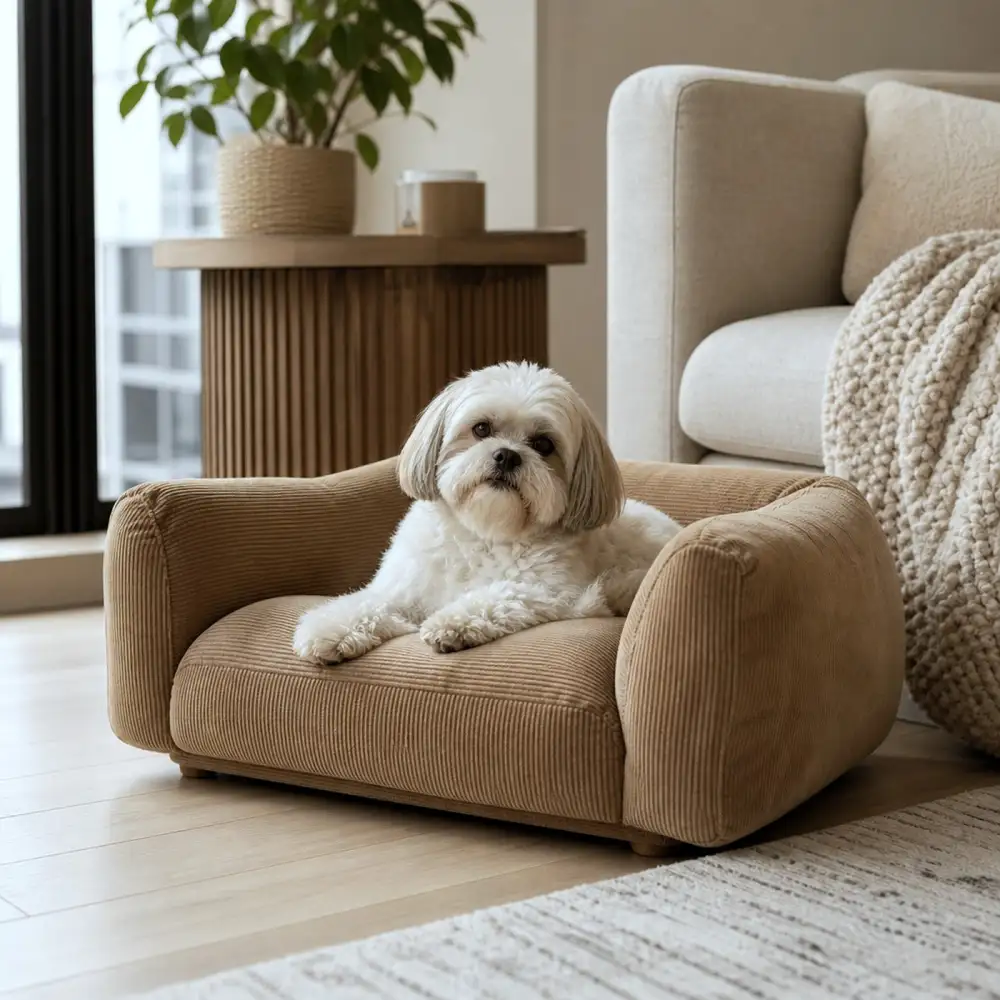 Ribbed Removable Pet Sofa Bed