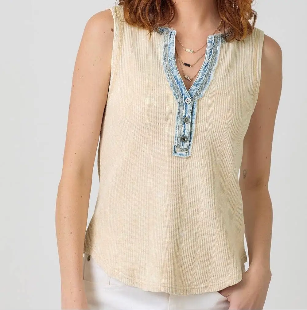 Washed Thermal Sleeveless Top