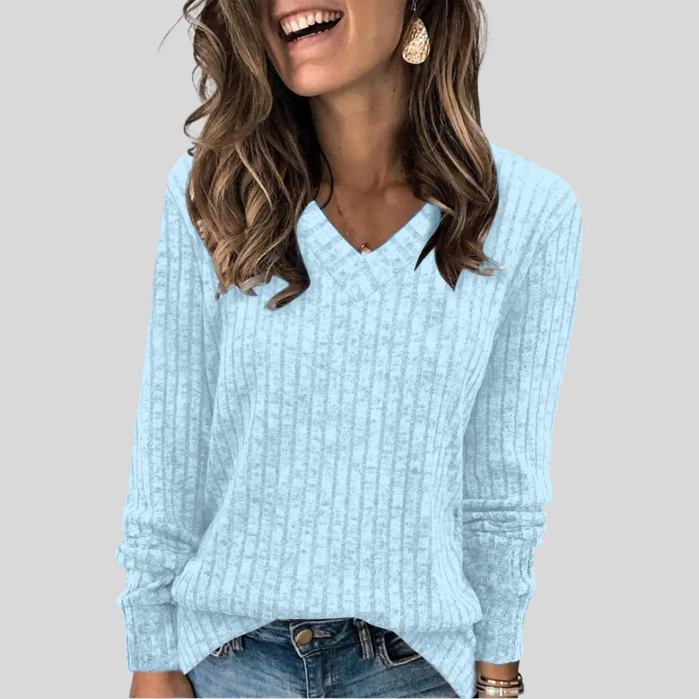 V Neck Long Sleeve Top